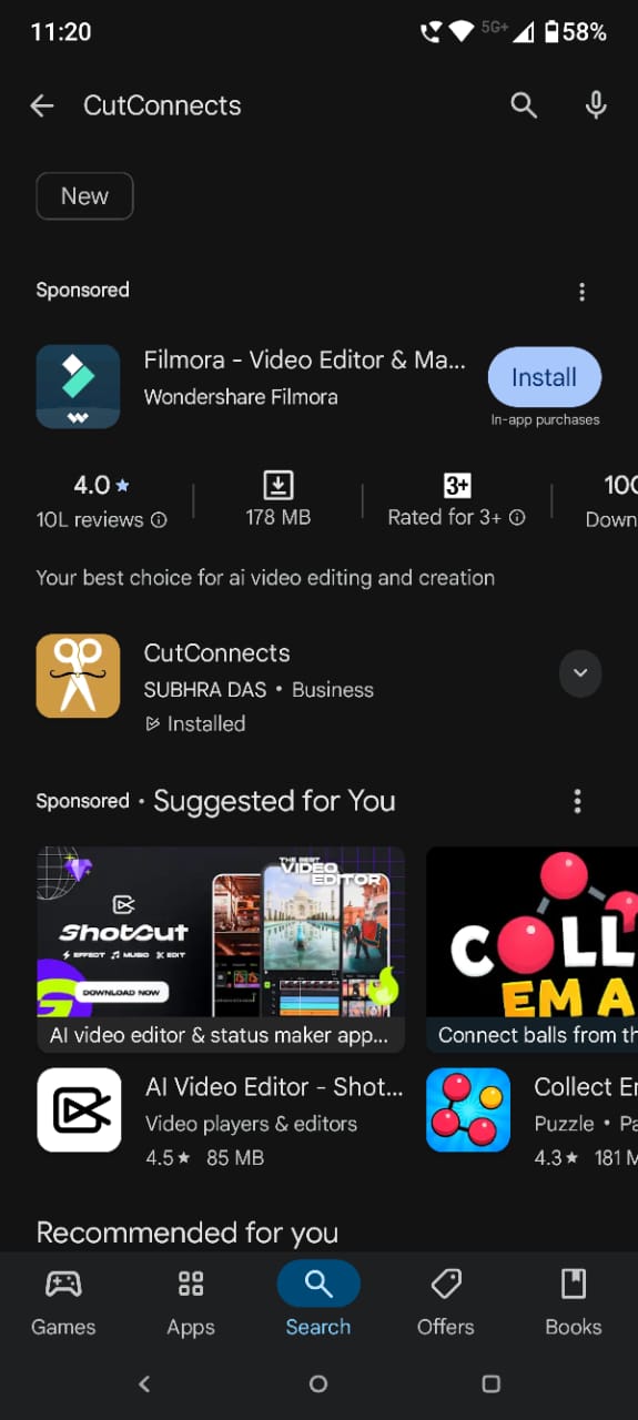 CutConnects App Screenshot
